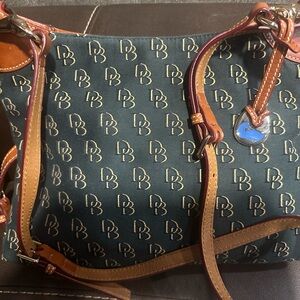 Dooney & Bourke Blue and Brown Shoulder Bag